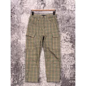 Levis Made & Crafted Pants 24 Womens Barrel Crop Cargo Check Twill